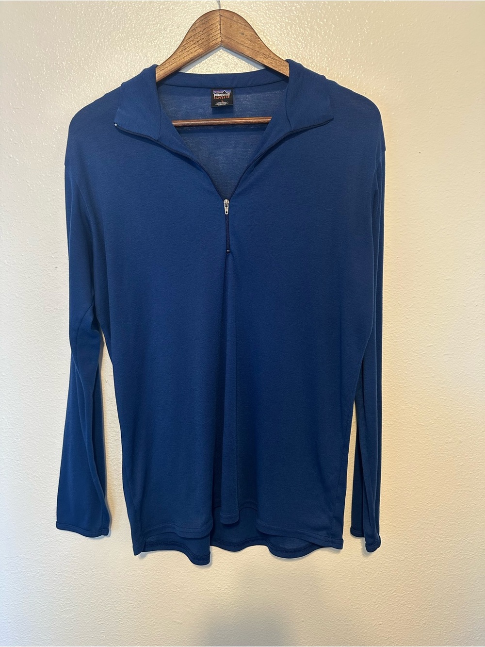 Patagonia Blue Quarter-Zip Capilene Top
